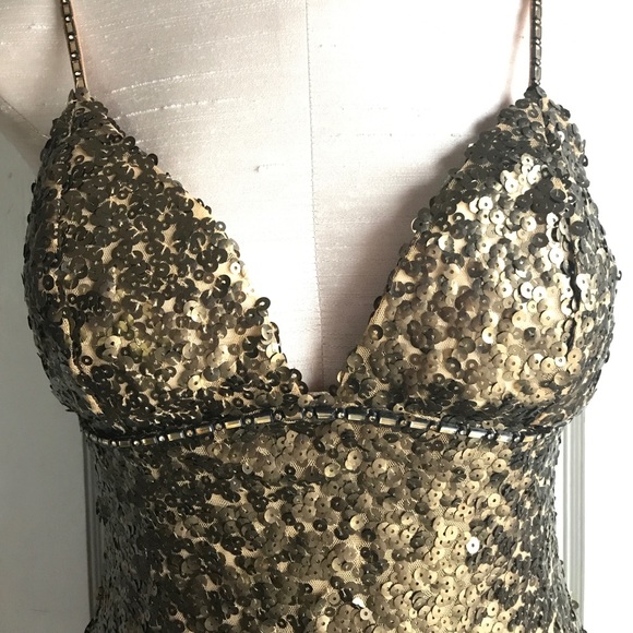 Alberto Makali Gold Sequin Dress - Picture 2 of 5